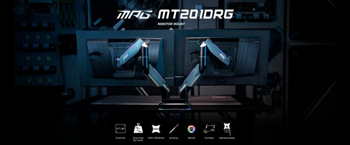 49인치 대형 모니터도 거뜬! MSI 가스 스프링 모니터암 2종 출시