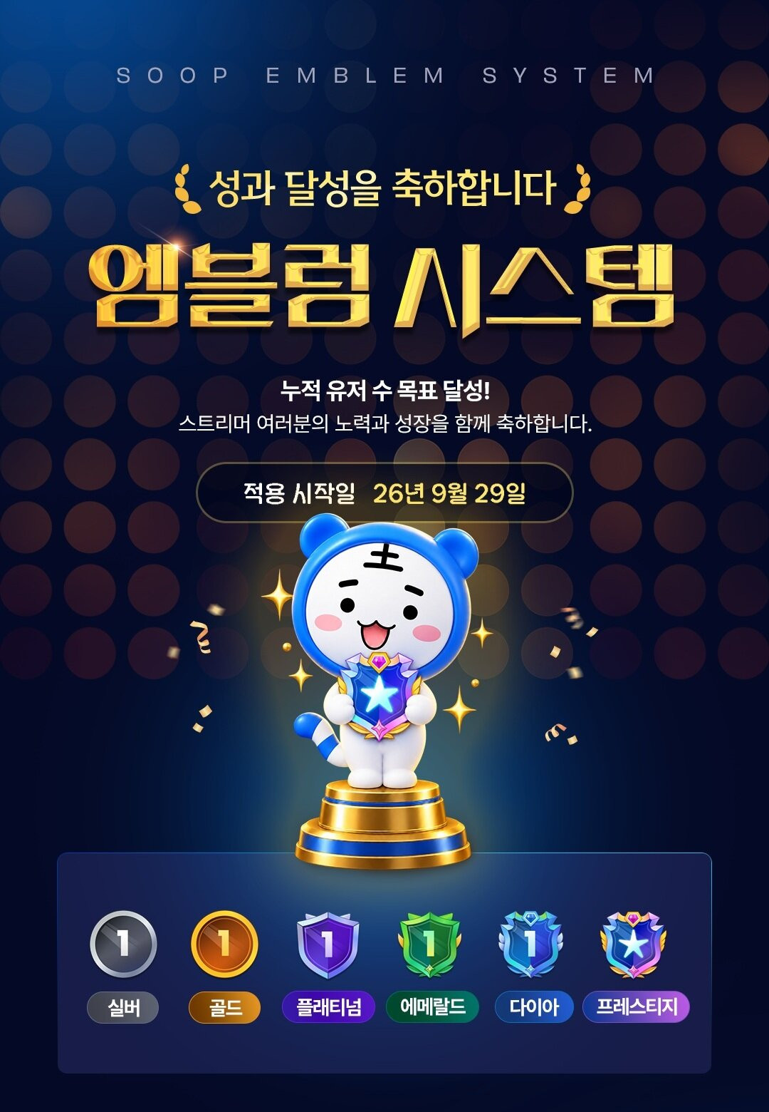 SOOP, 스트리머 엠블럼 시스템 도입