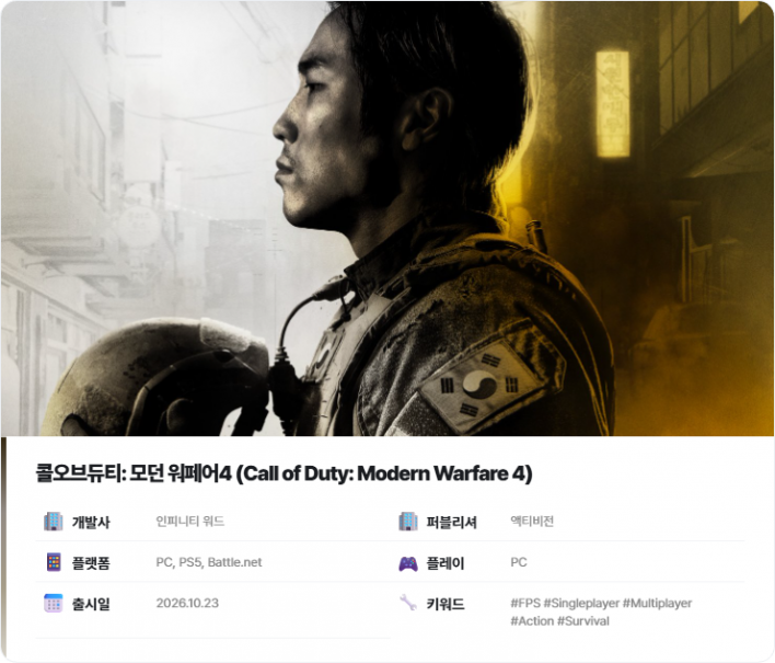 폼 돌아오니 마지막, 콜오브듀티: 모던워페어 4