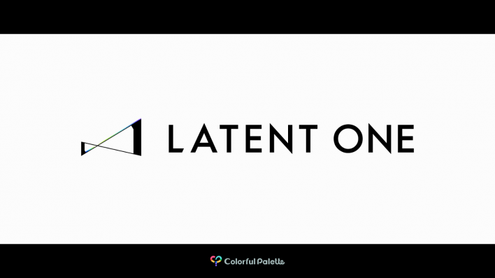 LATENT ONE 로고와 하단의 Colorful Palette 로고